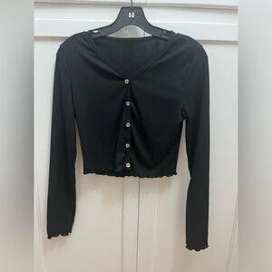 Black Crop Long Sleeve